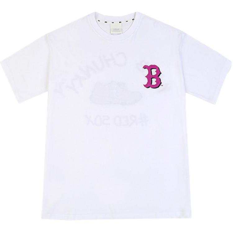 MLB T Shirts Men's White Crew Neck Moderate Straight Fit