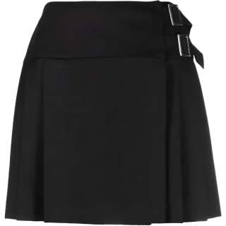 PAROSH Casual Short Skirts Women's Black Moderate Short A Line Skirt