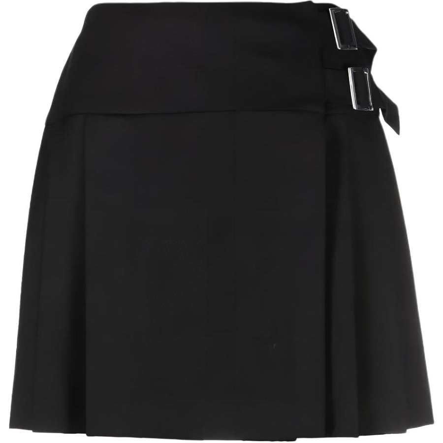 PAROSH Casual Short Skirts Women's Black Moderate Short A Line Skirt