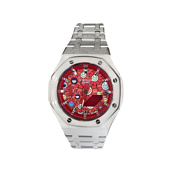 CASIO CASIO Custom Collection Quartz Movement Stainless Steel Watchband Watch Unisex Red Watch Dial