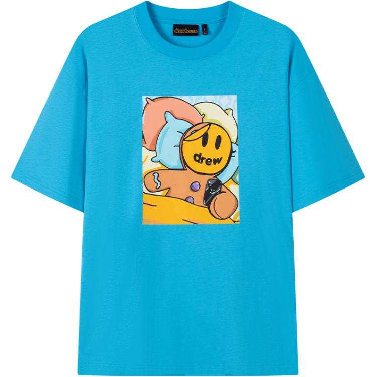 Drew house SS25 T Shirts Unisex Lake Blue Crew Neck