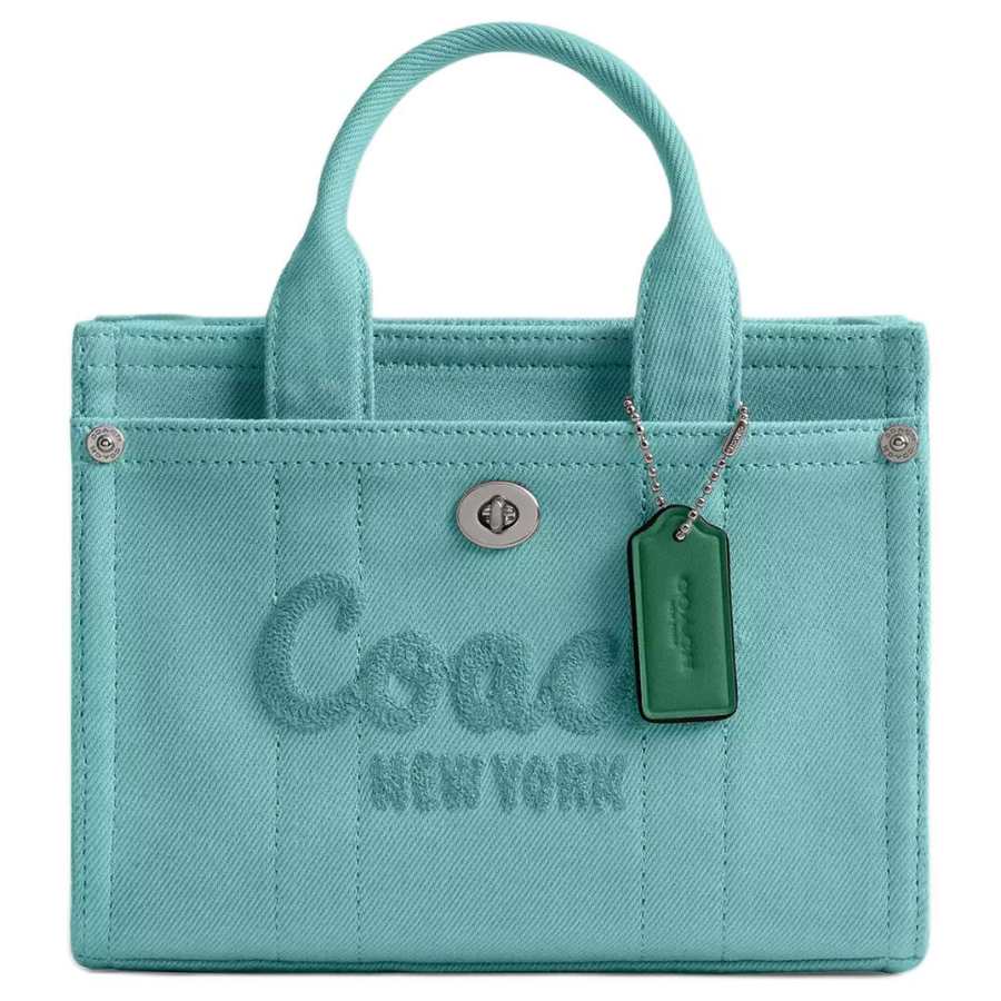 COACH Cargo Green Charm Tag Tote Bag, Shopping Bag, Shoulder Bag, Crossbody Bag, Handbag Small Women's Ivy