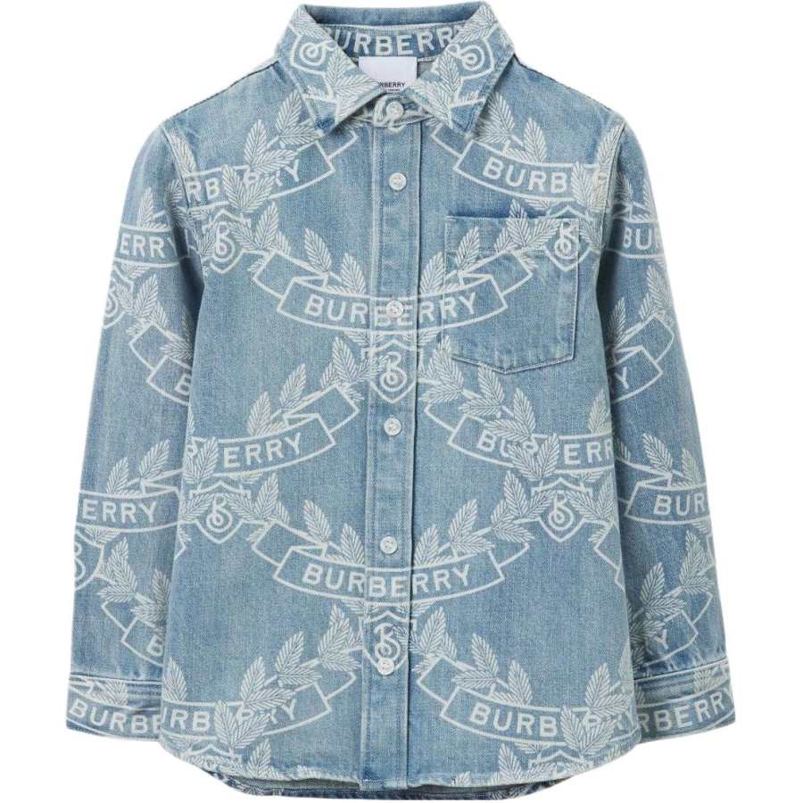 Burberry Shirt SS23 Light Blue Kids'