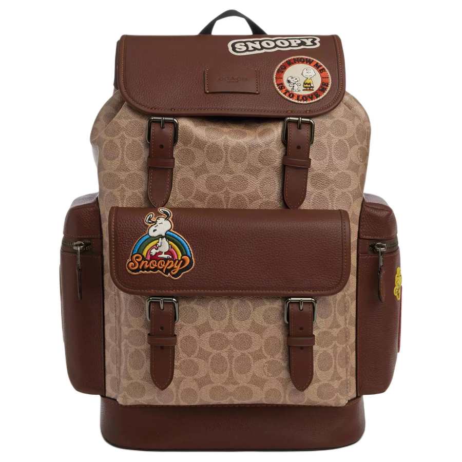 COACH COACH PEANUTS Collaboration Sprint Coated Canvas Backpack Large Men's Ochre