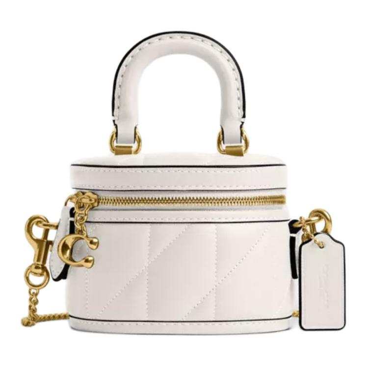 COACH Trail Nappa Leather One Shoulder Handbag Mini Women's Chalk White