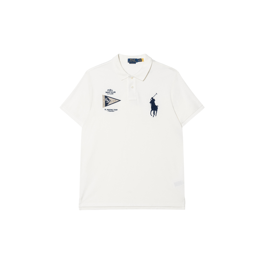 Polo Ralph Lauren Big Pony SS23 Polo Shirt Custom Slim Fit Men's White