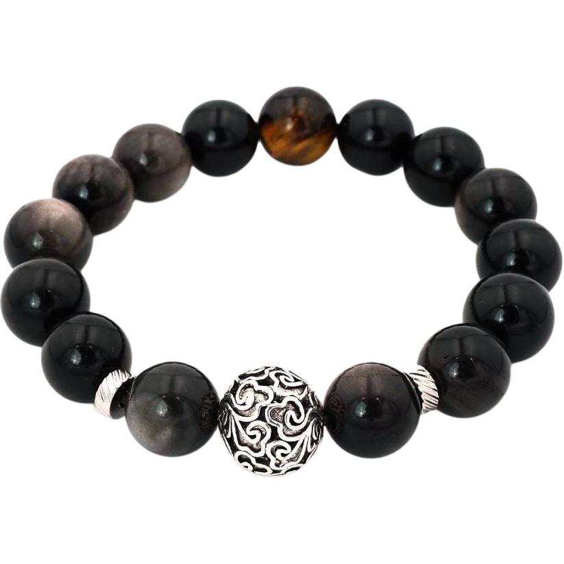 PAUL COSTELLOE Obsidian Beaded Bracelets Unisex