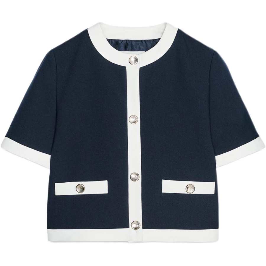 ZARA Business Suits Women's Sea Blue Crew Neck Moderate