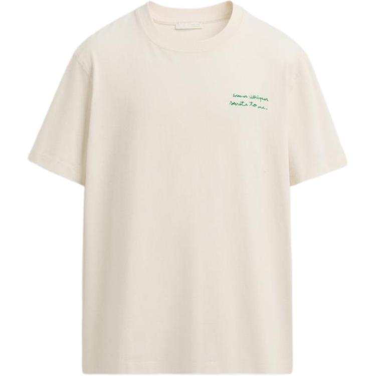 ZARA T Shirts Men's Frosted White Crew Neck Moderate