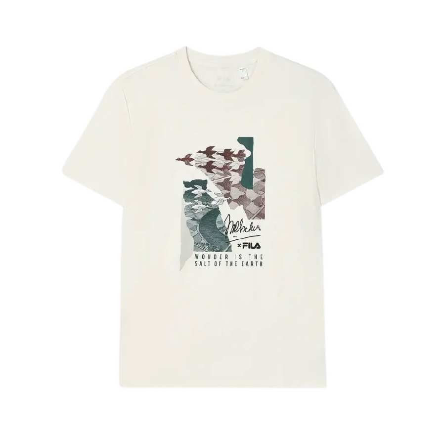 FILA x M.C.ESCHER Heritage SS25 T Shirt Men's Cloud White