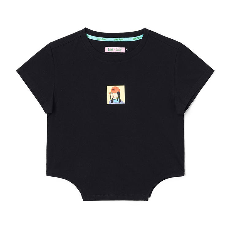 Lee T Shirts Women's Black Crew Neck Moderate