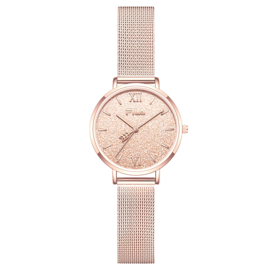 FILA Cupid's Arrow Baby's Breath Women's Wrist Watches Quartz Movement Steel Stainless Steel Strap Rose Gold Watch Dial
