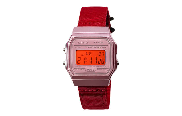 CASIO CASIO Custom Collection Quartz Movement Nylon Strap Watch Men's Watches Pink Watch Dial