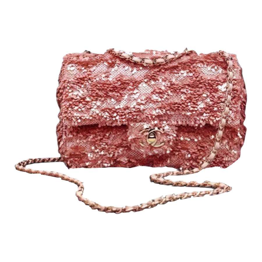 CHANEL Metal Flap Bag, Crossbody Bag, Shoulder Bag Mini Women's Rose Pink
