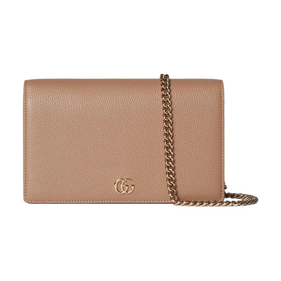 GUCCI GG Marmont Leather Shoulder Bag, Crossbody Bag, Wallet Women's Beige & Bright Green