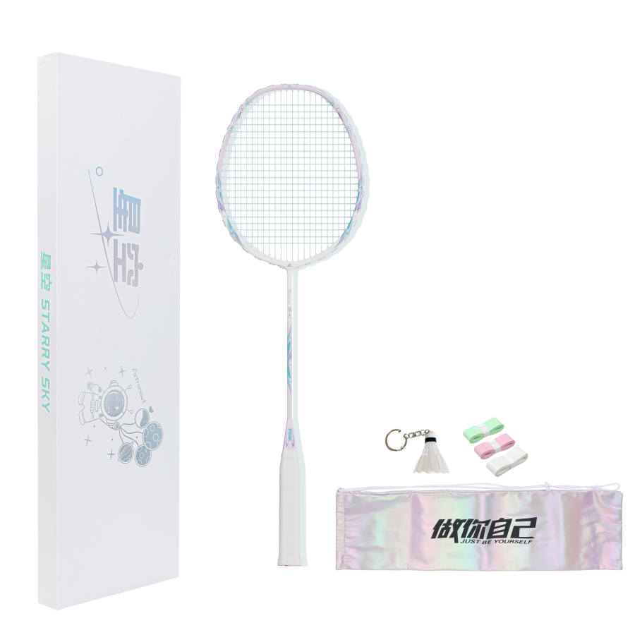 PEAK PEAK Carbon Composite Badminton Rackets Speed Type Enhanced Swing Speed Entry level White Purple