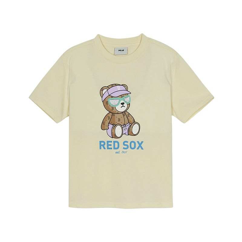 MLB KIDS Boston Red So T Shirt SS25 Light Beige Children Aged 3 7 Years Old