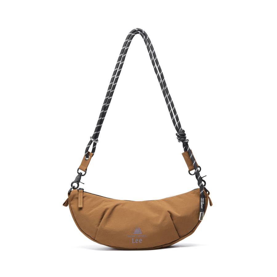 Lee Fabric Shoulder Bag, Crossbody Bag Wood Leaf Brown/Cloud Gray/Light Gray Purple