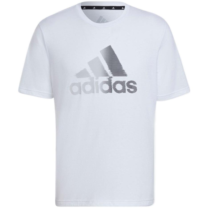 Adidas Adidas T Shirts Men's White Crew Neck Moderate Straight Fit