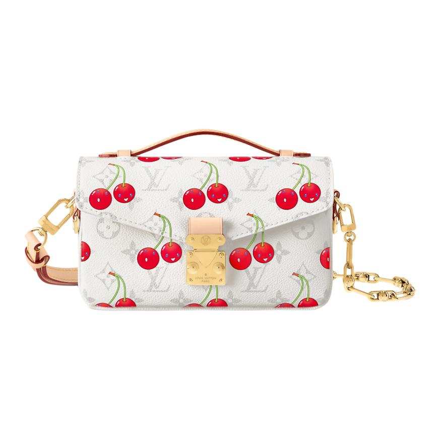 LOUIS VUITTON X Takashi Murakami Cherry Pochette Metis East West White Monogram