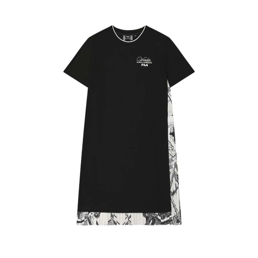 FILA x M.C.ESCHER Heritage SS25 Short Sleeved Dress Women's Jet Black