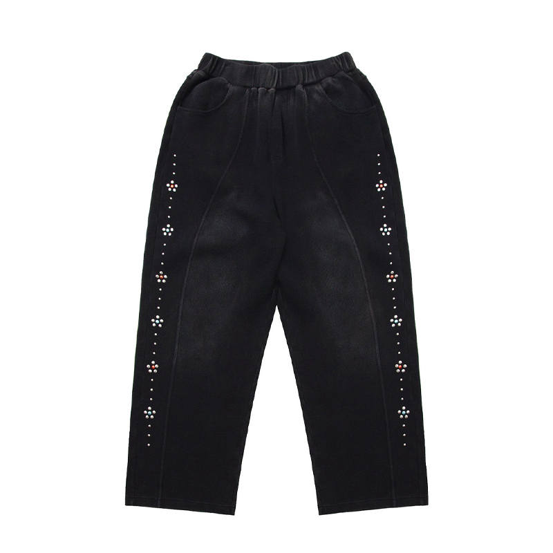 Vandy The Pink Studded Thermal Sweatpants Stud Casual Comfortable Minimalist Style Fleece Lined Knitted Sweatpants