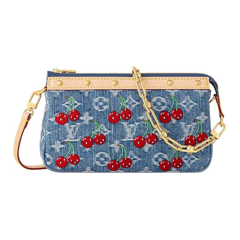 LOUIS VUITTON X Takashi Murakami Cherry Pochette Accessoires Denim Monogram