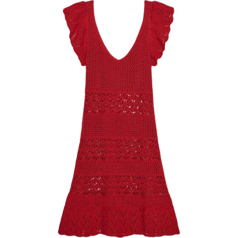 ZARA Sleeveless Dresses Women's Red V Neck Moderate Short