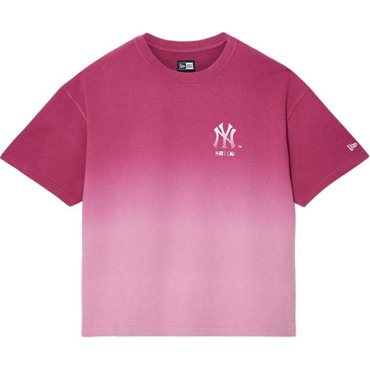New Era T Shirts Unisex Gradient Pink Crew Neck Moderate