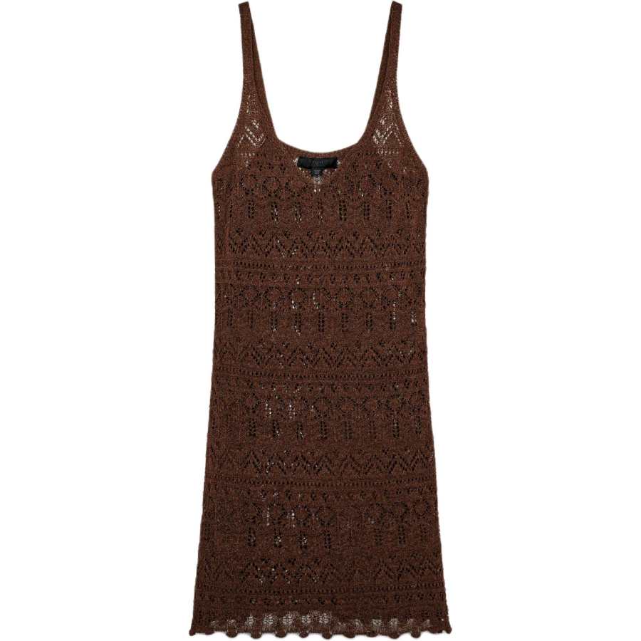 ZARA Slip Dresses Women's Brown V Neck Thin