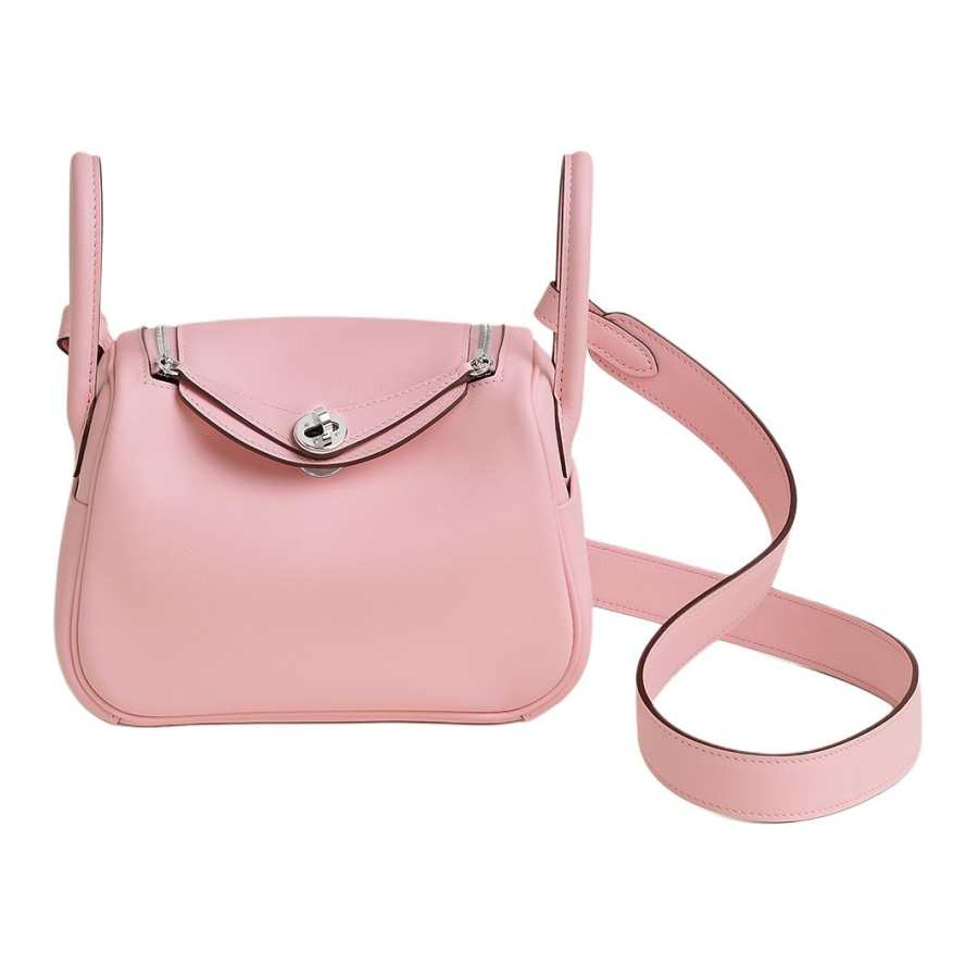 HERMES Lindy Swift Leather Handbag 19 Women's 3Q Rose Sakura Cherry Blossom Pink