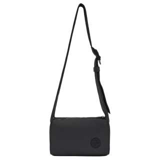 Palladium Solid Color Minimalist Style Shoulder Bag, Crossbody Bag Unisex Black