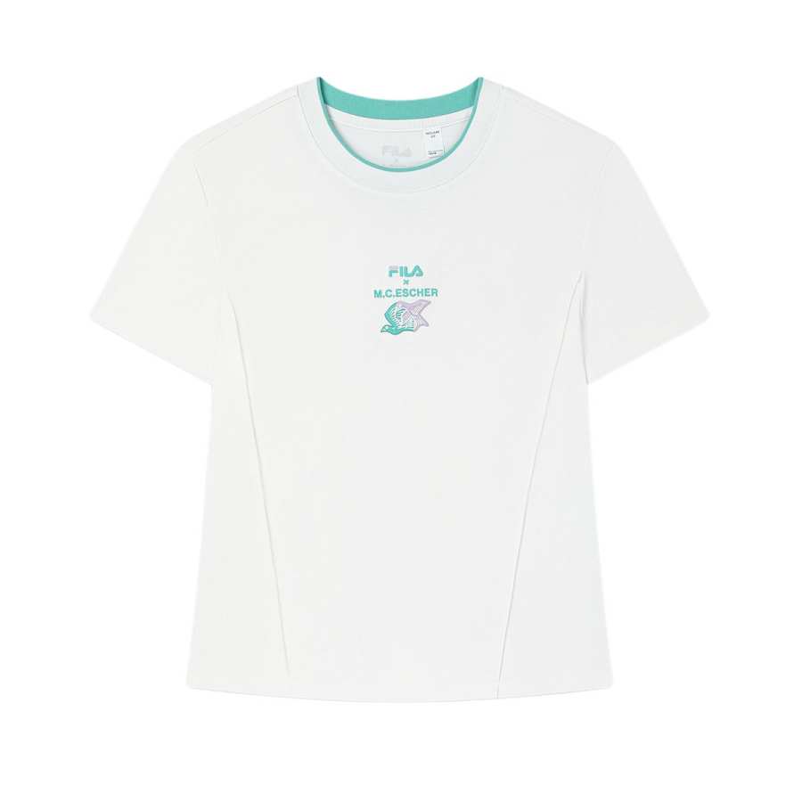FILA x M.C.ESCHER SS25 T Shirt Women's Cloud White