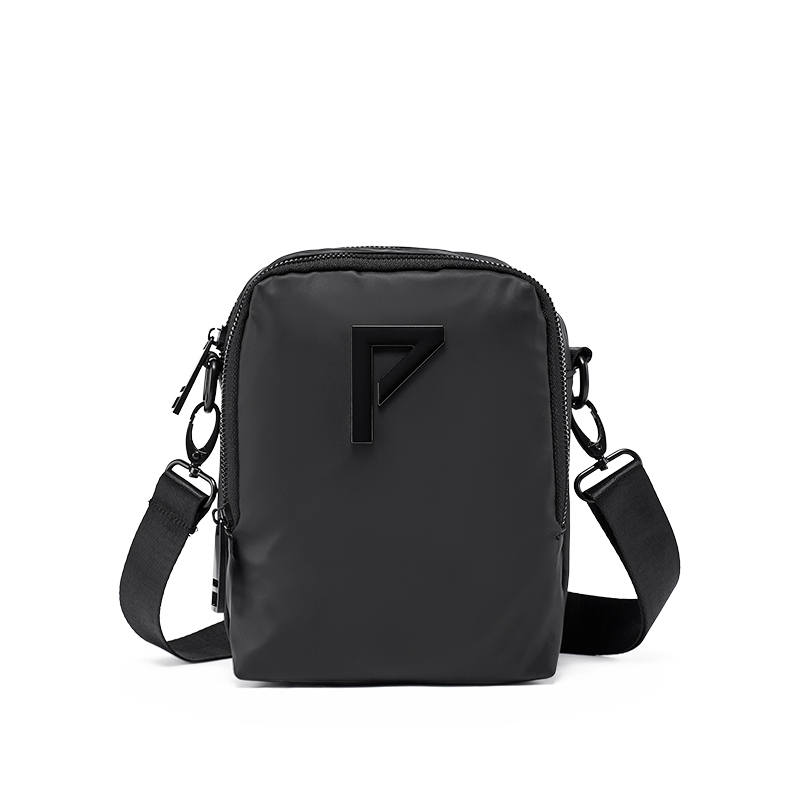 LAORENTOU Waterproof Cloth Shoulder Bag, Crossbody Bag Men's Black