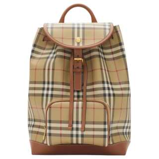 Burberry Polyurethane Backpack Women's Beige & Stone Pine & Brown
