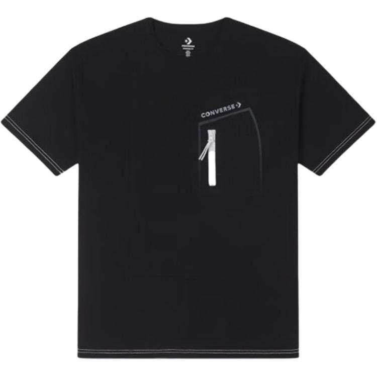 Converse T Shirts Unisex Black Crew Neck Moderate Straight Fit