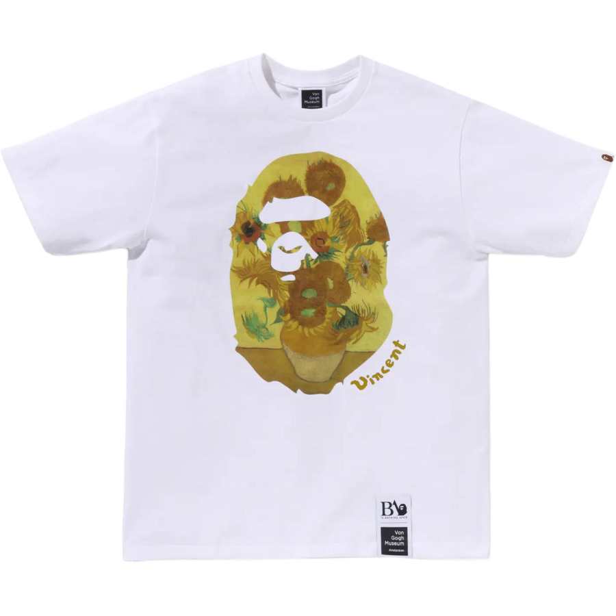 A BATHING APE Bape X Van Gogh Museum Ape Head Canvas Art Iv Tee