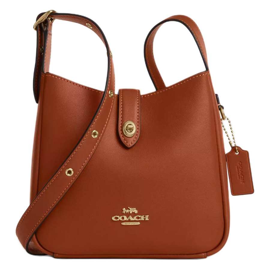 COACH Hadley Leather Shoulder Bag, Crossbody Bag Small Women's Tan