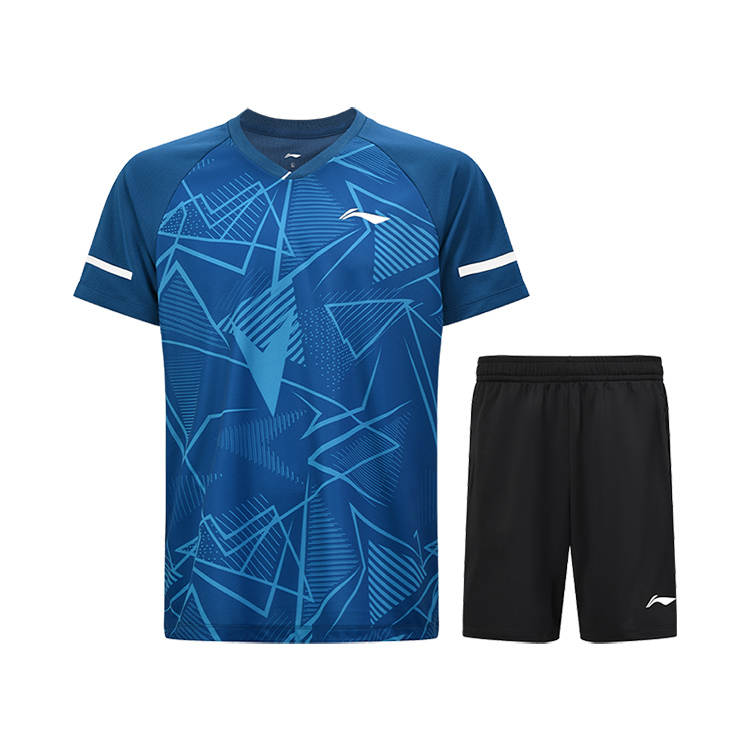 Li-Ning Li Ning Badminton Collection Badminton Jersey Set Unisex New Denim Blue