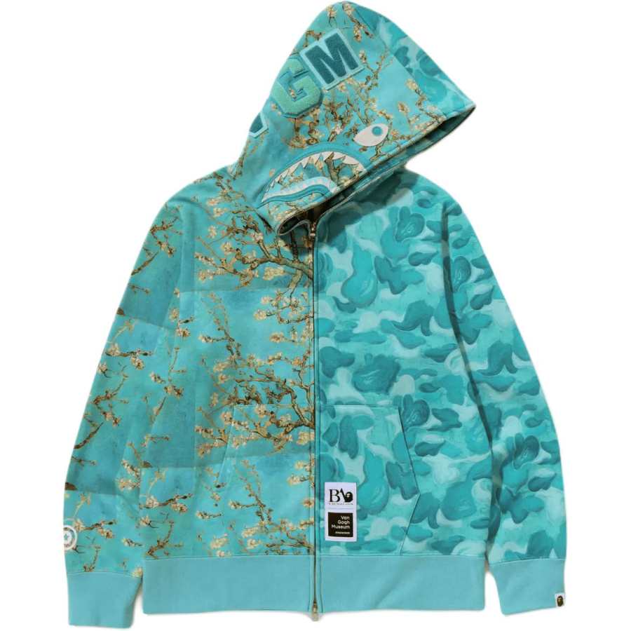 A BATHING APE Bape X Van Gogh Museum Shark Full Zip Hoodie
