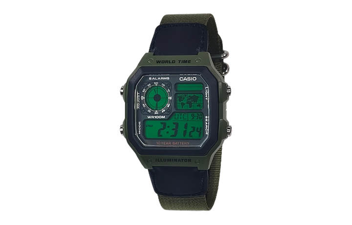 CASIO CASIO Custom Collection Quartz Movement Silicone Nylon Strap Watch Men's Watches Black Dial
