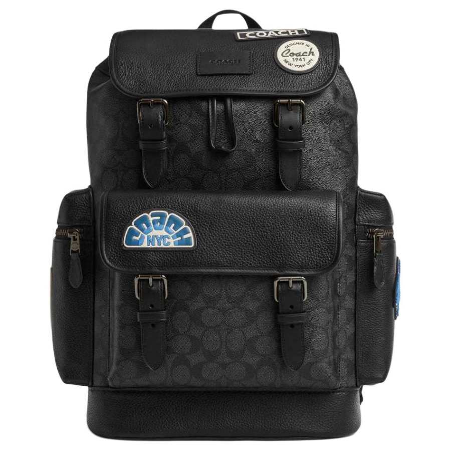 COACH COACH Sprint Cow Leather With Artificial Leather Backpack Large Men's Charcoal Gray