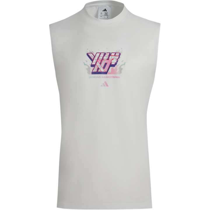 Adidas Adidas Tank Tops Men's White Crew Neck Moderate Other