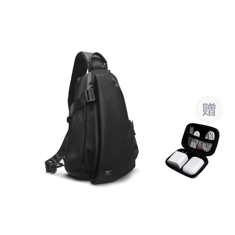 SEPTWOLVES SEPTWOLVES Artificial Leather Sling Bag QPL Unisex Black