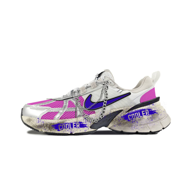 Nike Nike V2K Run Abrasion Resistant Low top Running Shoes Women's White Pink