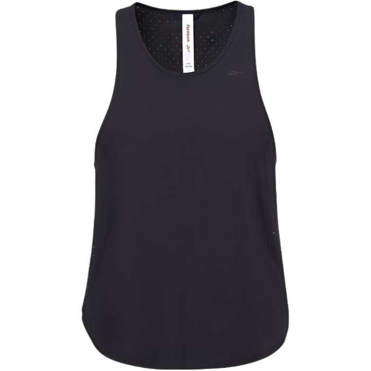 Reebok Tank Tops Women's Black Crew Neck Moderate Straight Fit