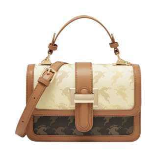 15 MINS PVC Handbag, Crossbody Bag Medium Women's Warm Beige & Apricot & Coffee