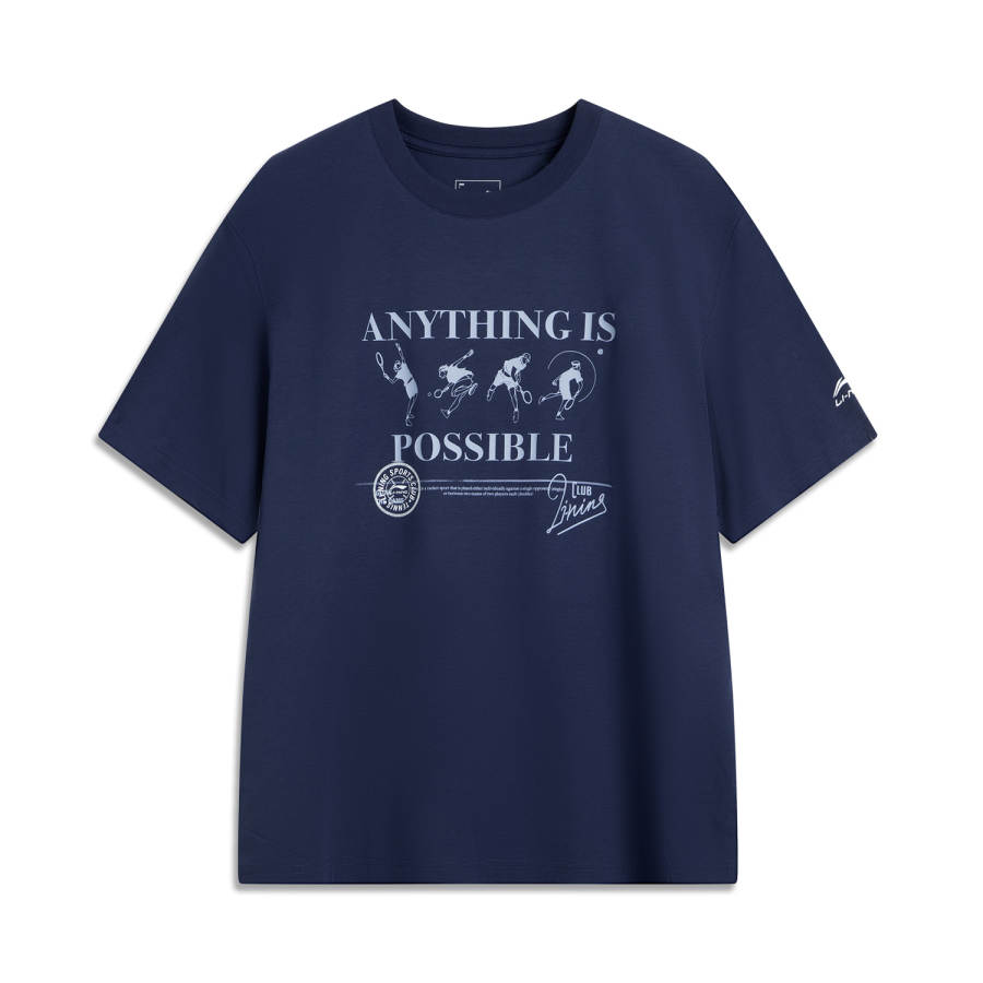 Li-Ning Li Ning Sports Life Collection T Shirt Men's Dark Ship Blue