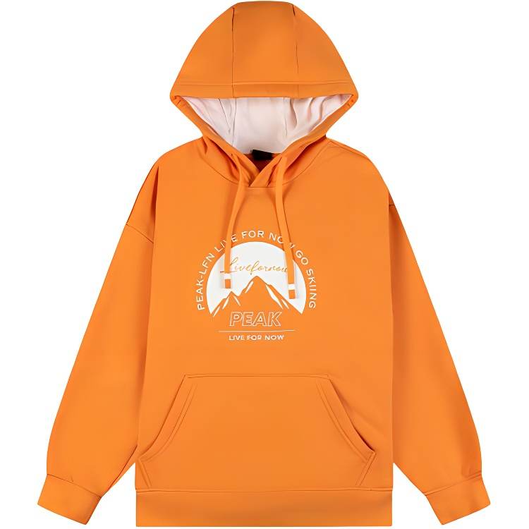 PEAK Sports Life Collection Athleisure Minimalist Style Letter Print Thickened And Fleece Lined Hooded Sweatshirt Men's