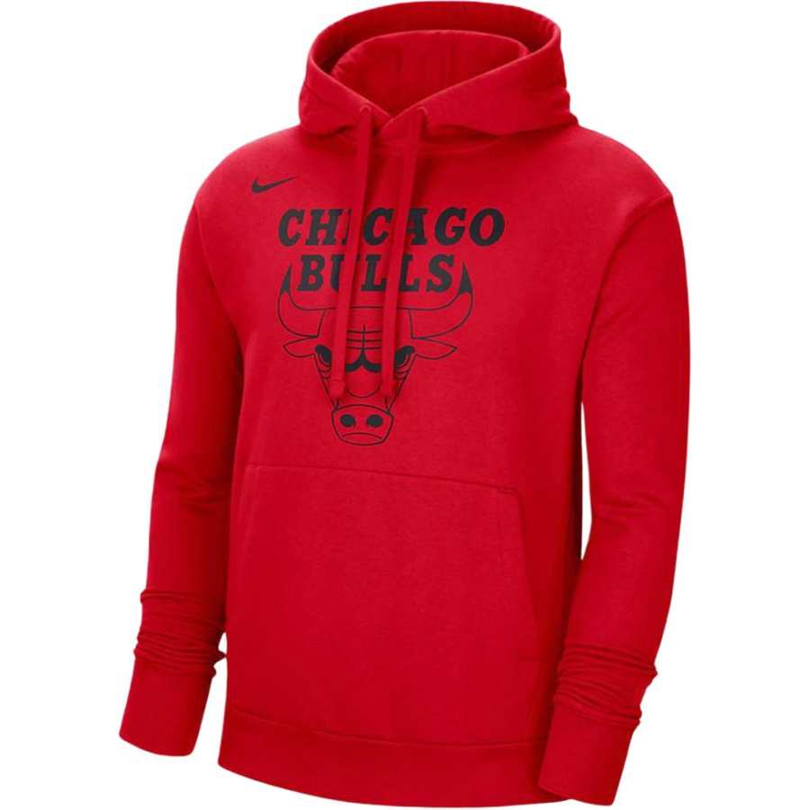 Nike Nike Nba Chicago Bulls Essential Fleece Pullover Loose Fit Hoodie